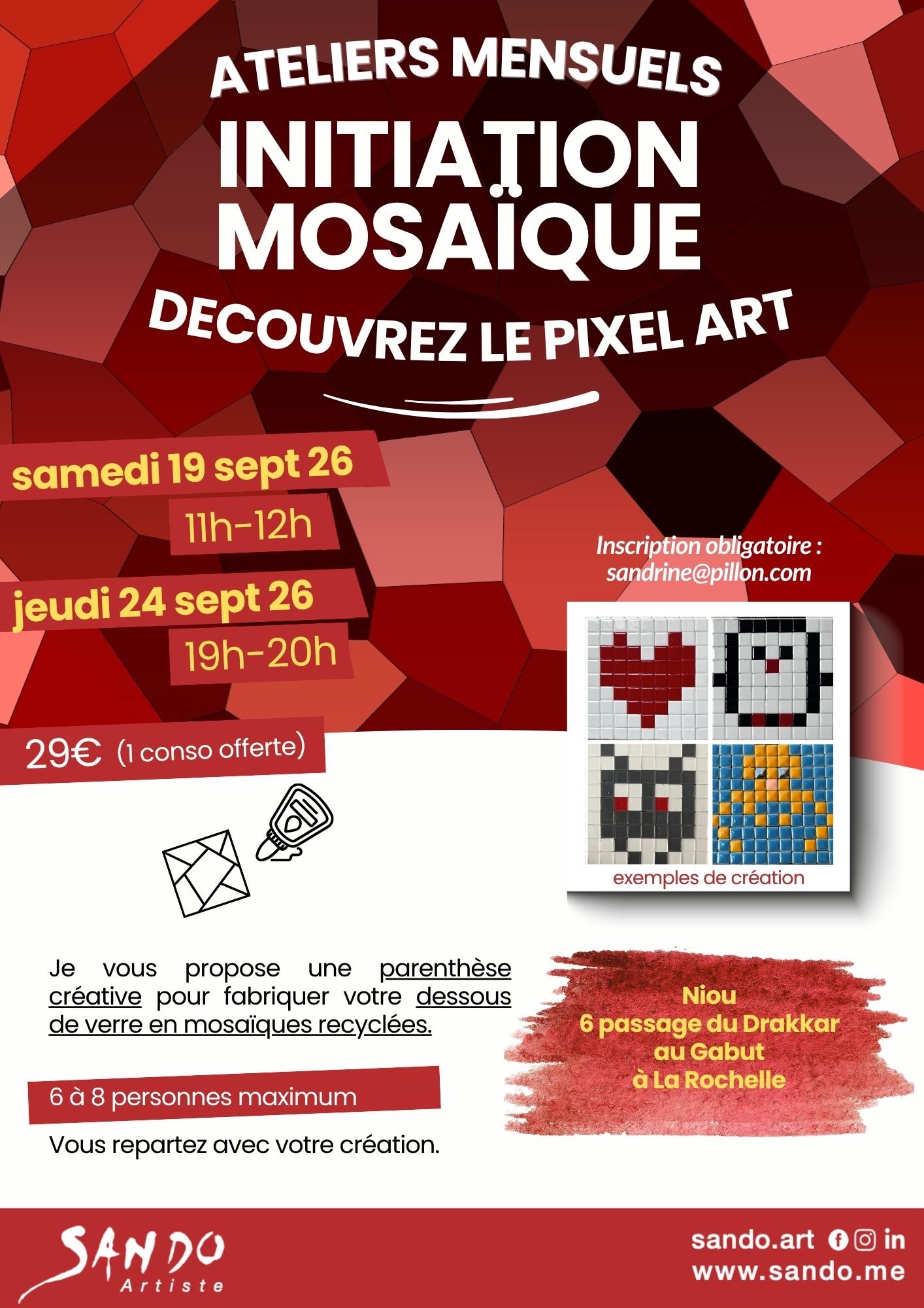 Ateliers d'initiation à la mosaïque Pixel Art